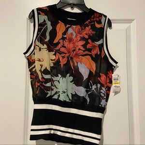 Floral vest, never worn. Medium bar III